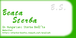 beata sterba business card